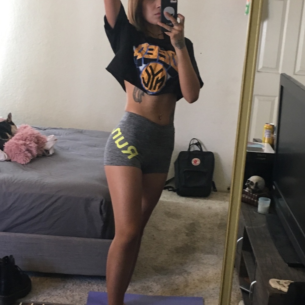 Gray gym shorts